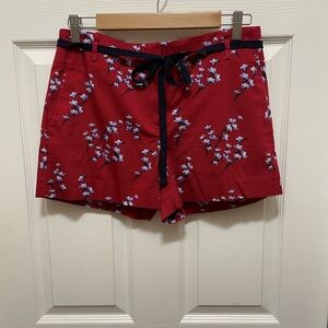 LOFT High Waist Red and Blue Shorts